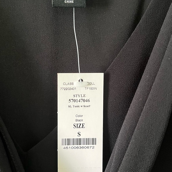 White House Black Market Black flowing Tunic small NWT - Picture 6 of 6